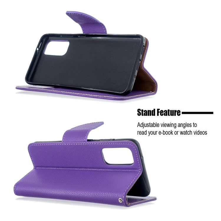For Galaxy S20 Litchi Texture Pure Color Horizontal Flip PU Leather Case with Holder & Card Slots & Wallet & Lanyard