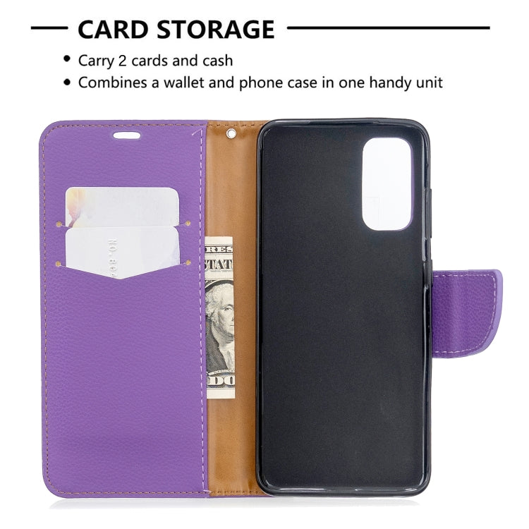 For Galaxy S20 Litchi Texture Pure Color Horizontal Flip PU Leather Case with Holder & Card Slots & Wallet & Lanyard