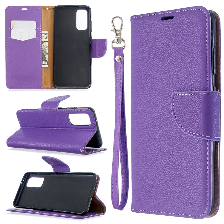 For Galaxy S20 Litchi Texture Pure Color Horizontal Flip PU Leather Case with Holder & Card Slots & Wallet & Lanyard