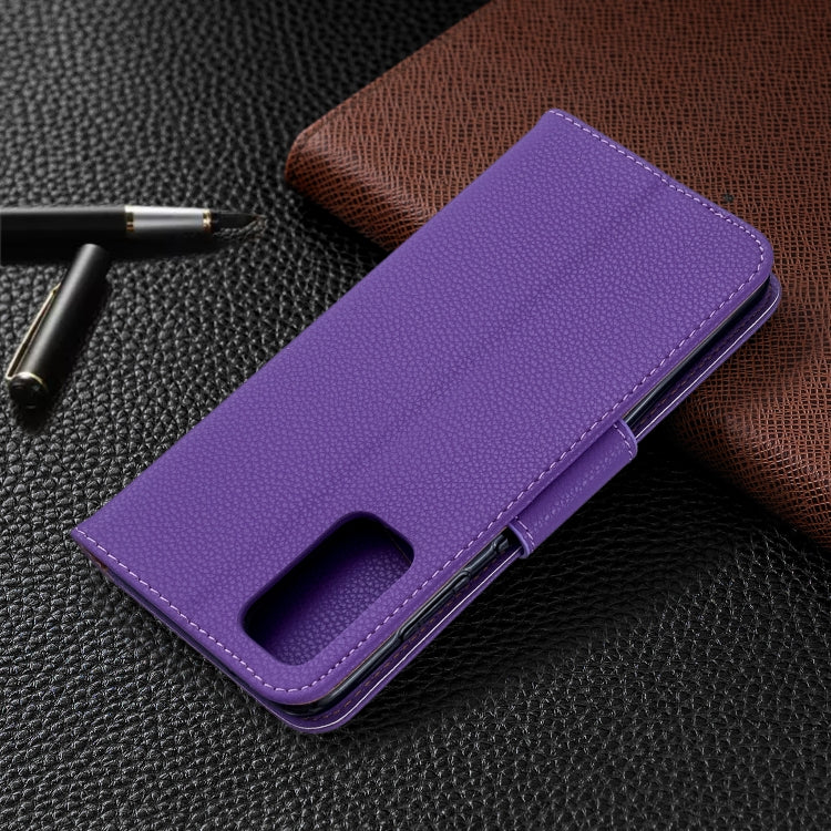 For Galaxy S20 Litchi Texture Pure Color Horizontal Flip PU Leather Case with Holder & Card Slots & Wallet & Lanyard
