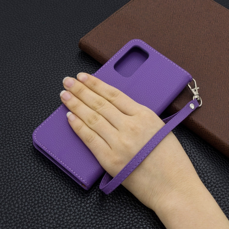 For Galaxy S20 Litchi Texture Pure Color Horizontal Flip PU Leather Case with Holder & Card Slots & Wallet & Lanyard