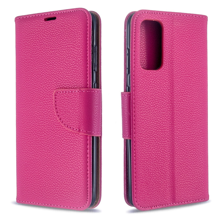 For Galaxy S20 Litchi Texture Pure Color Horizontal Flip PU Leather Case with Holder & Card Slots & Wallet & Lanyard