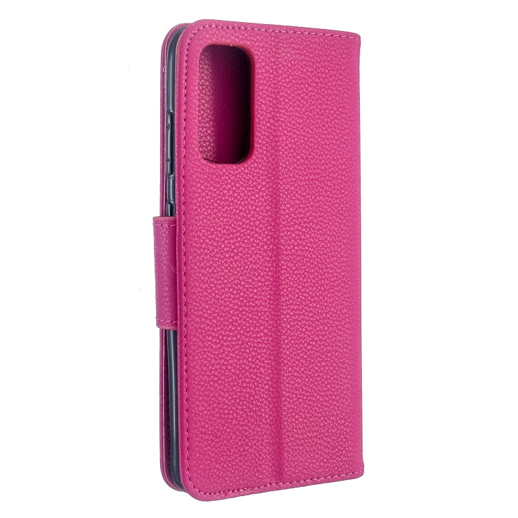 For Galaxy S20 Litchi Texture Pure Color Horizontal Flip PU Leather Case with Holder & Card Slots & Wallet & Lanyard