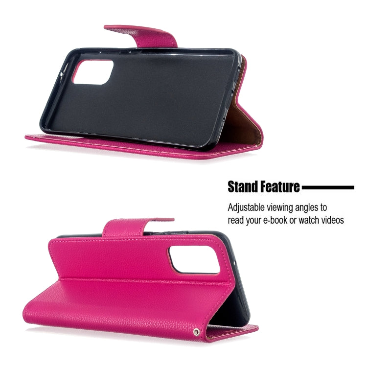 For Galaxy S20 Litchi Texture Pure Color Horizontal Flip PU Leather Case with Holder & Card Slots & Wallet & Lanyard