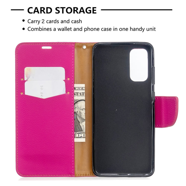For Galaxy S20 Litchi Texture Pure Color Horizontal Flip PU Leather Case with Holder & Card Slots & Wallet & Lanyard