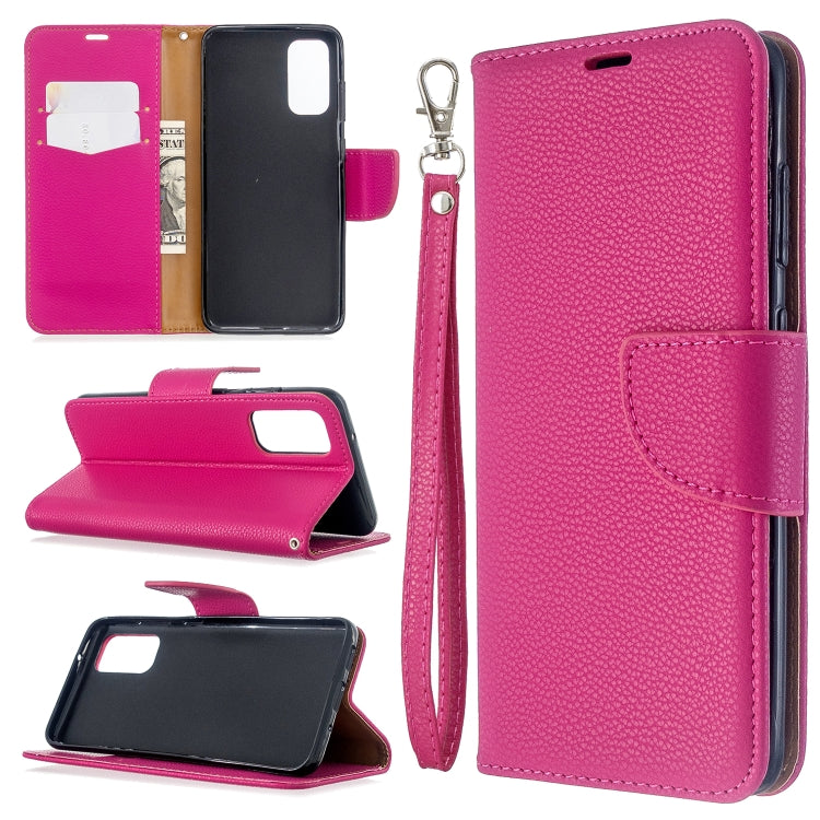 For Galaxy S20 Litchi Texture Pure Color Horizontal Flip PU Leather Case with Holder & Card Slots & Wallet & Lanyard