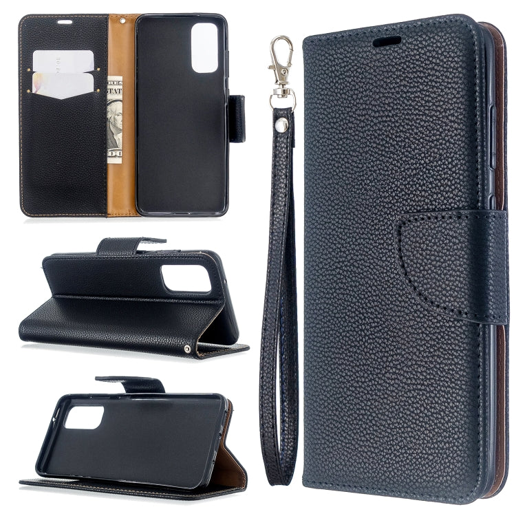 For Galaxy S20 Litchi Texture Pure Color Horizontal Flip PU Leather Case with Holder & Card Slots & Wallet & Lanyard