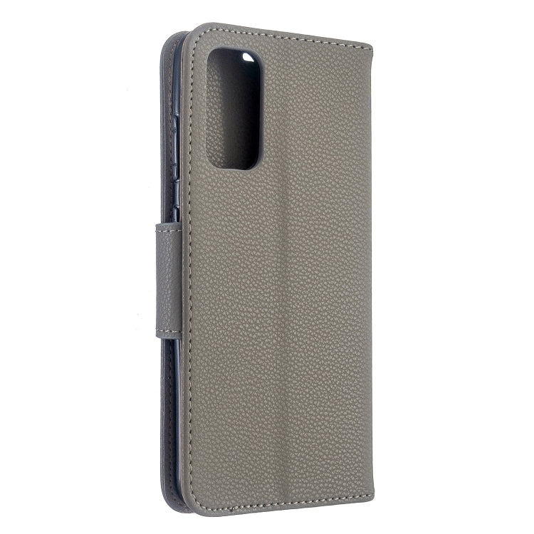 For Galaxy S20 Litchi Texture Pure Color Horizontal Flip PU Leather Case with Holder & Card Slots & Wallet & Lanyard