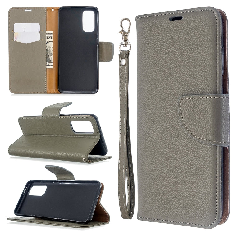 For Galaxy S20 Litchi Texture Pure Color Horizontal Flip PU Leather Case with Holder & Card Slots & Wallet & Lanyard