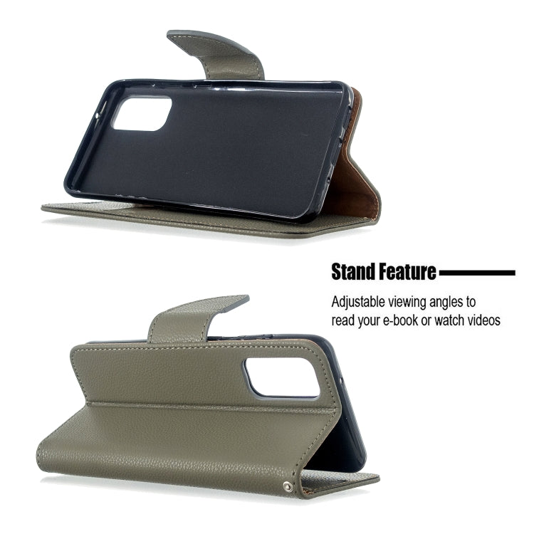 For Galaxy S20 Litchi Texture Pure Color Horizontal Flip PU Leather Case with Holder & Card Slots & Wallet & Lanyard