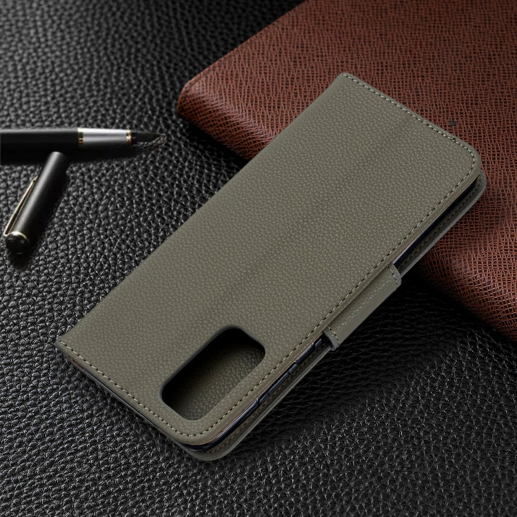For Galaxy S20 Litchi Texture Pure Color Horizontal Flip PU Leather Case with Holder & Card Slots & Wallet & Lanyard