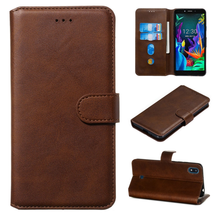 For LG K20 (2019) Classic Calf Texture Horizontal Flip PU Leather Case, with Holder & Card Slots & Wallet