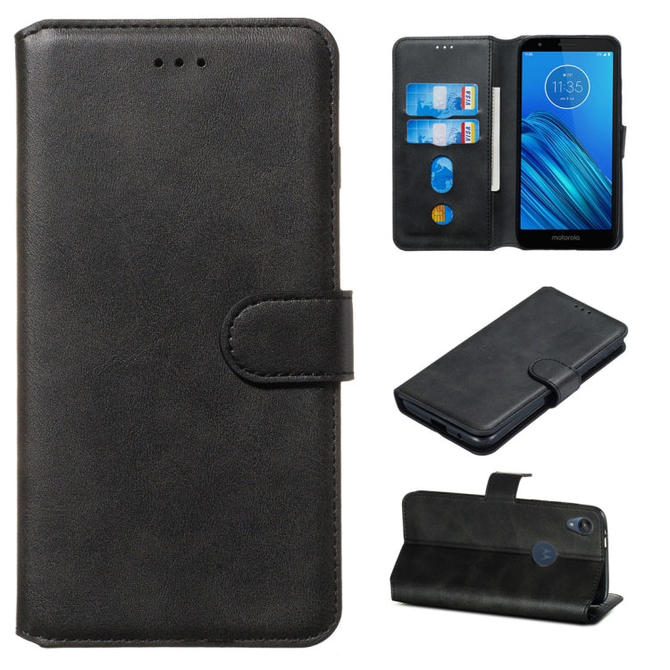 For Motorola Moto E6 Classic Calf Texture Horizontal Flip PU Leather Case, with Holder & Card Slots & Wallet