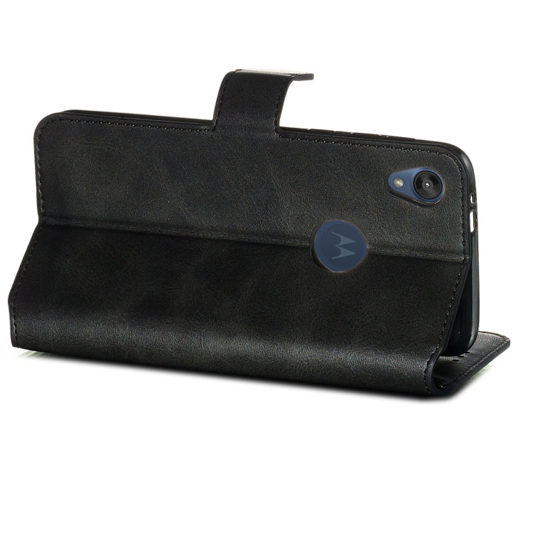 For Motorola Moto E6 Classic Calf Texture Horizontal Flip PU Leather Case, with Holder & Card Slots & Wallet