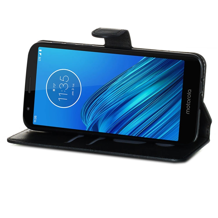 For Motorola Moto E6 Classic Calf Texture Horizontal Flip PU Leather Case, with Holder & Card Slots & Wallet