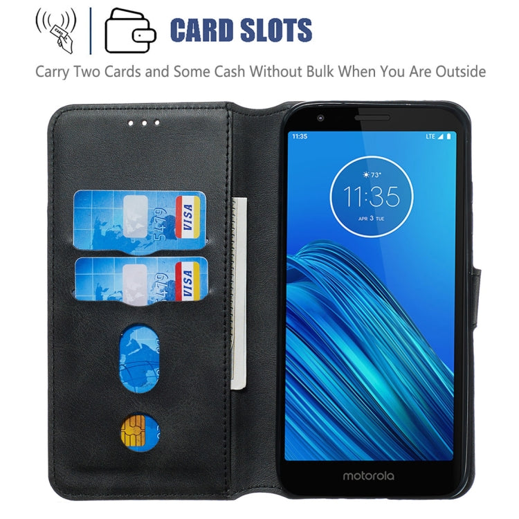 For Motorola Moto E6 Classic Calf Texture Horizontal Flip PU Leather Case, with Holder & Card Slots & Wallet