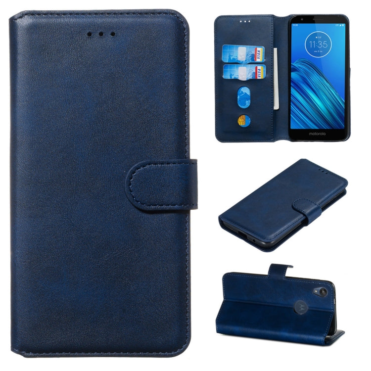 For Motorola Moto E6 Classic Calf Texture Horizontal Flip PU Leather Case, with Holder & Card Slots & Wallet