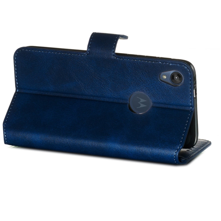 For Motorola Moto E6 Classic Calf Texture Horizontal Flip PU Leather Case, with Holder & Card Slots & Wallet