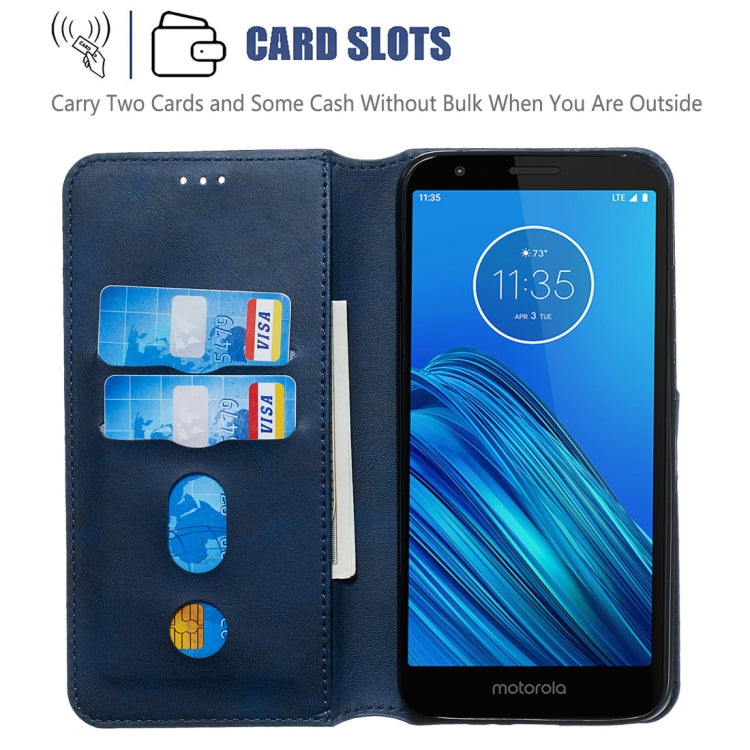 For Motorola Moto E6 Classic Calf Texture Horizontal Flip PU Leather Case, with Holder & Card Slots & Wallet