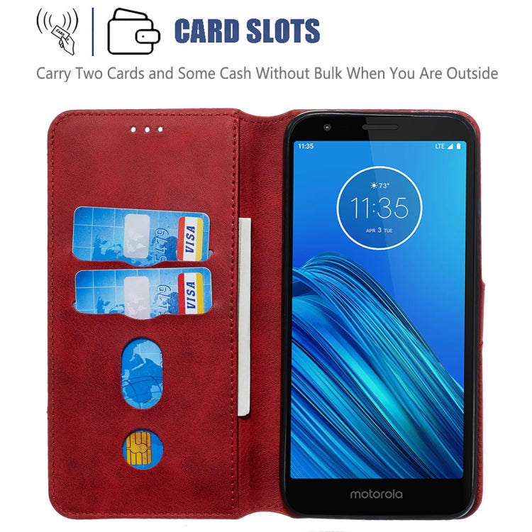 For Motorola Moto E6 Classic Calf Texture Horizontal Flip PU Leather Case, with Holder & Card Slots & Wallet