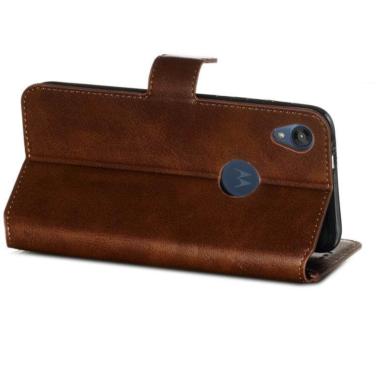 For Motorola Moto E6 Classic Calf Texture Horizontal Flip PU Leather Case, with Holder & Card Slots & Wallet