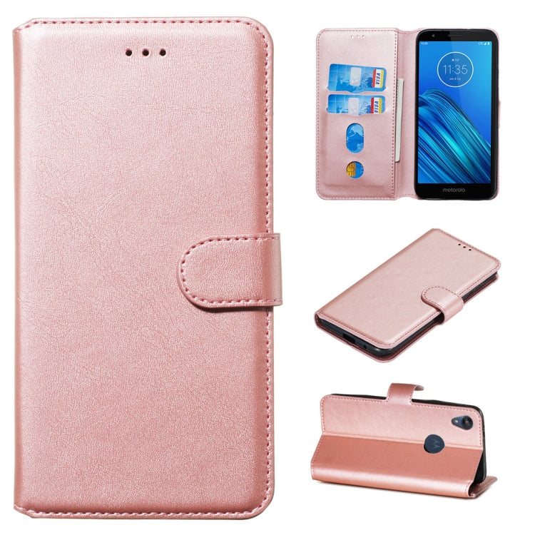 For Motorola Moto E6 Classic Calf Texture Horizontal Flip PU Leather Case, with Holder & Card Slots & Wallet