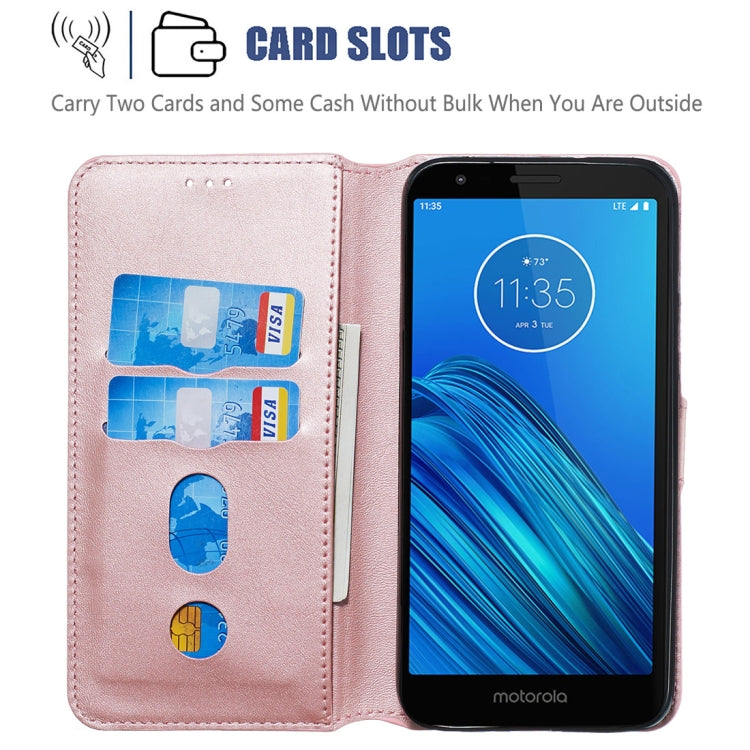 For Motorola Moto E6 Classic Calf Texture Horizontal Flip PU Leather Case, with Holder & Card Slots & Wallet