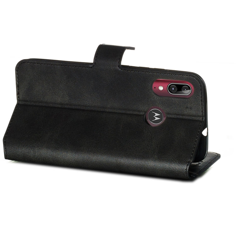 For Motorola Moto E6 Plus Classic Calf Texture Horizontal Flip PU Leather Case, with Holder & Card Slots & Wallet
