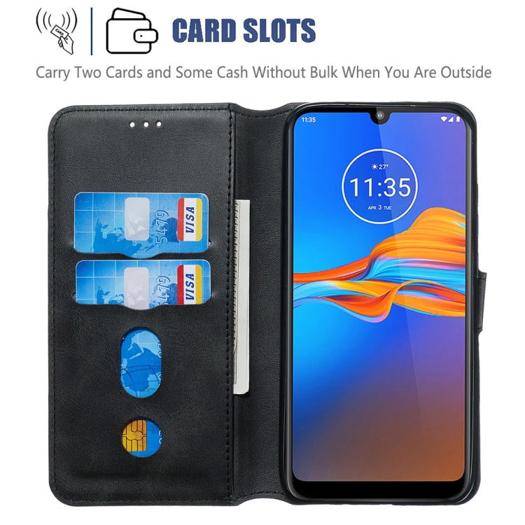For Motorola Moto E6 Plus Classic Calf Texture Horizontal Flip PU Leather Case, with Holder & Card Slots & Wallet