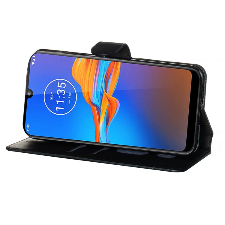 For Motorola Moto E6 Plus Classic Calf Texture Horizontal Flip PU Leather Case, with Holder & Card Slots & Wallet