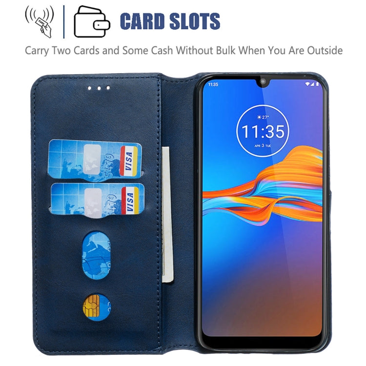 For Motorola Moto E6 Plus Classic Calf Texture Horizontal Flip PU Leather Case, with Holder & Card Slots & Wallet