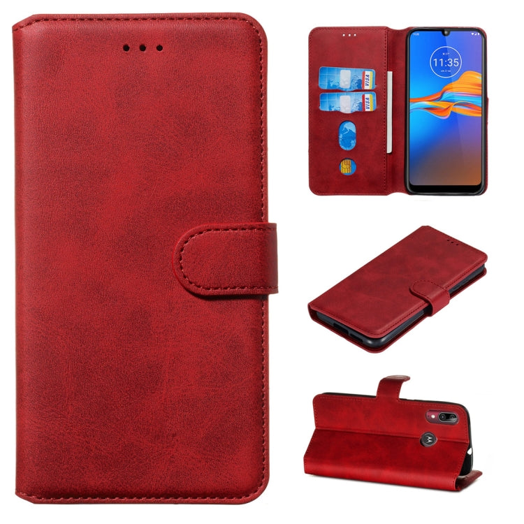 For Motorola Moto E6 Plus Classic Calf Texture Horizontal Flip PU Leather Case, with Holder & Card Slots & Wallet