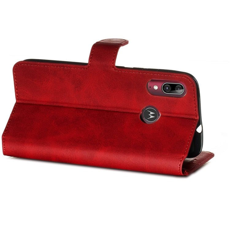 For Motorola Moto E6 Plus Classic Calf Texture Horizontal Flip PU Leather Case, with Holder & Card Slots & Wallet