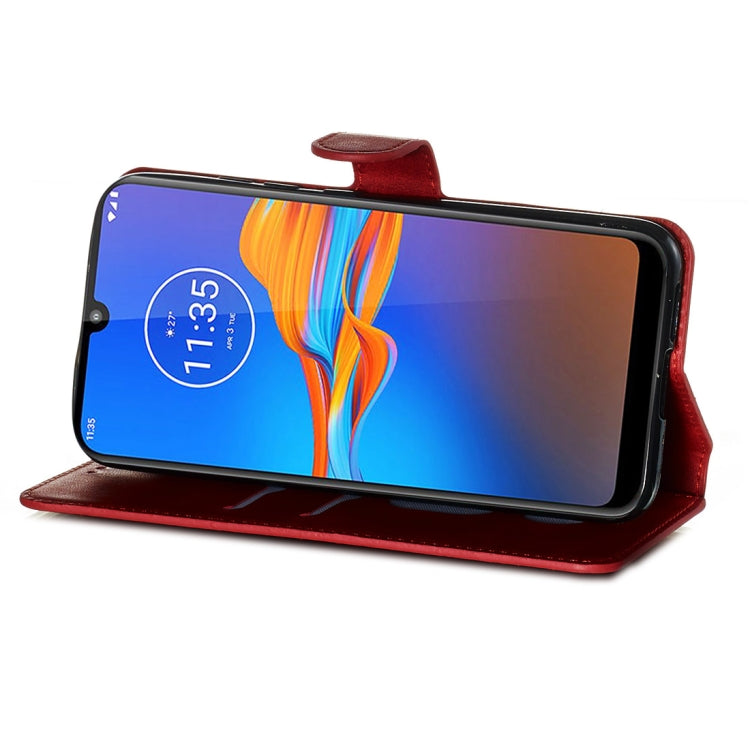 For Motorola Moto E6 Plus Classic Calf Texture Horizontal Flip PU Leather Case, with Holder & Card Slots & Wallet