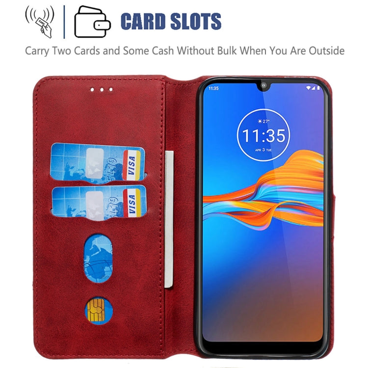For Motorola Moto E6 Plus Classic Calf Texture Horizontal Flip PU Leather Case, with Holder & Card Slots & Wallet