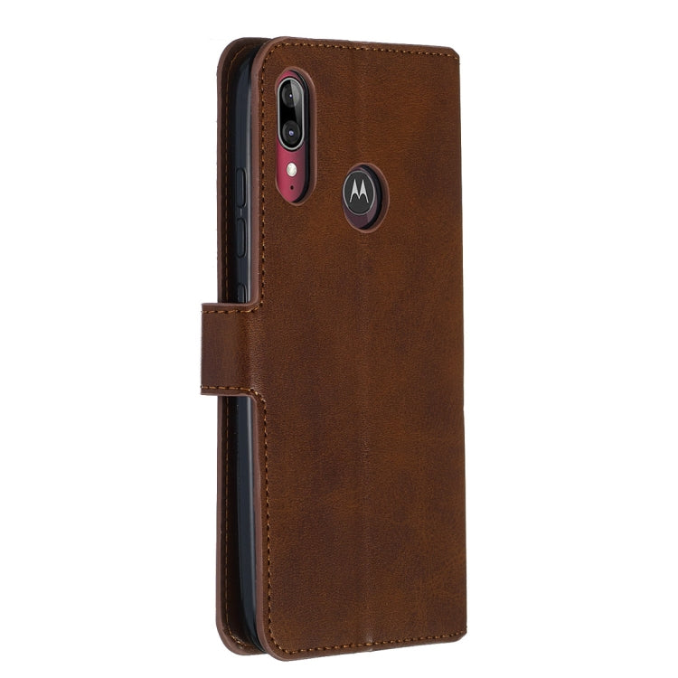 For Motorola Moto E6 Plus Classic Calf Texture Horizontal Flip PU Leather Case, with Holder & Card Slots & Wallet
