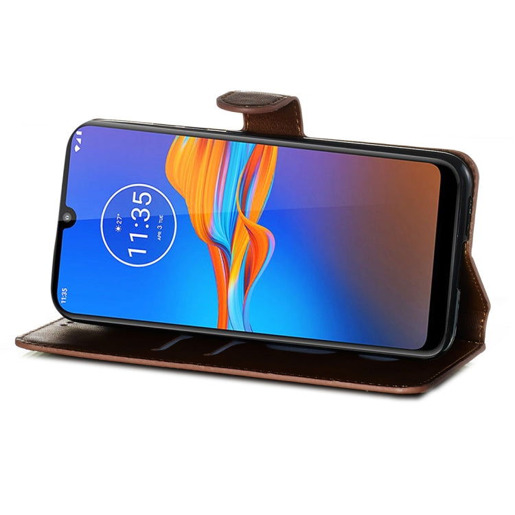 For Motorola Moto E6 Plus Classic Calf Texture Horizontal Flip PU Leather Case, with Holder & Card Slots & Wallet