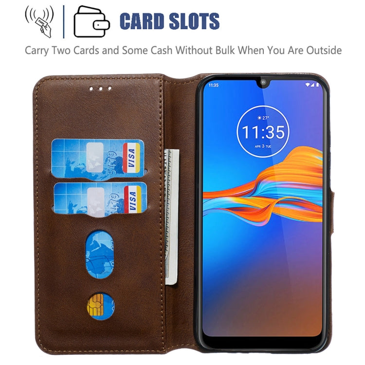 For Motorola Moto E6 Plus Classic Calf Texture Horizontal Flip PU Leather Case, with Holder & Card Slots & Wallet