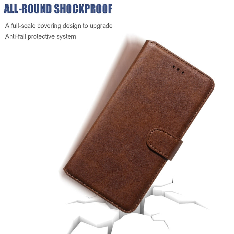 For Motorola Moto E6 Plus Classic Calf Texture Horizontal Flip PU Leather Case, with Holder & Card Slots & Wallet