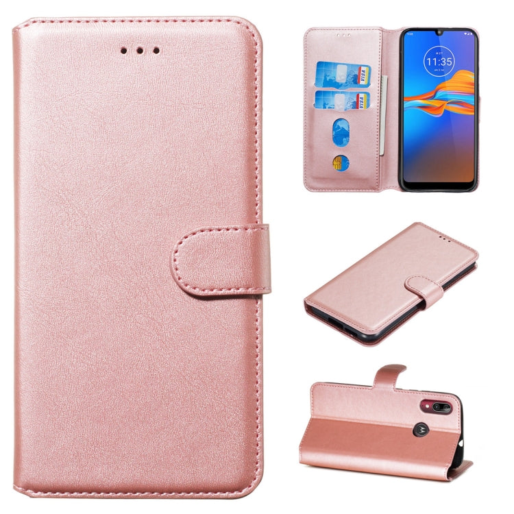 For Motorola Moto E6 Plus Classic Calf Texture Horizontal Flip PU Leather Case, with Holder & Card Slots & Wallet