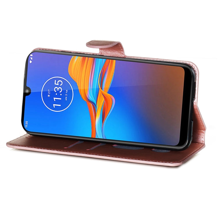 For Motorola Moto E6 Plus Classic Calf Texture Horizontal Flip PU Leather Case, with Holder & Card Slots & Wallet