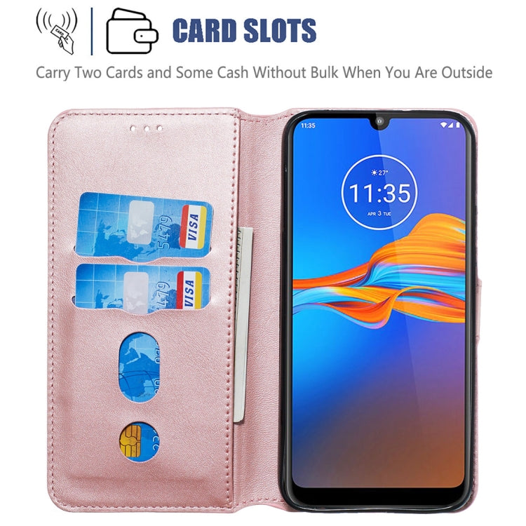 For Motorola Moto E6 Plus Classic Calf Texture Horizontal Flip PU Leather Case, with Holder & Card Slots & Wallet