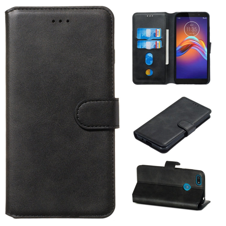 For Motorola Moto E6 Play Classic Calf Texture Horizontal Flip PU Leather Case, with Holder & Card Slots & Wallet