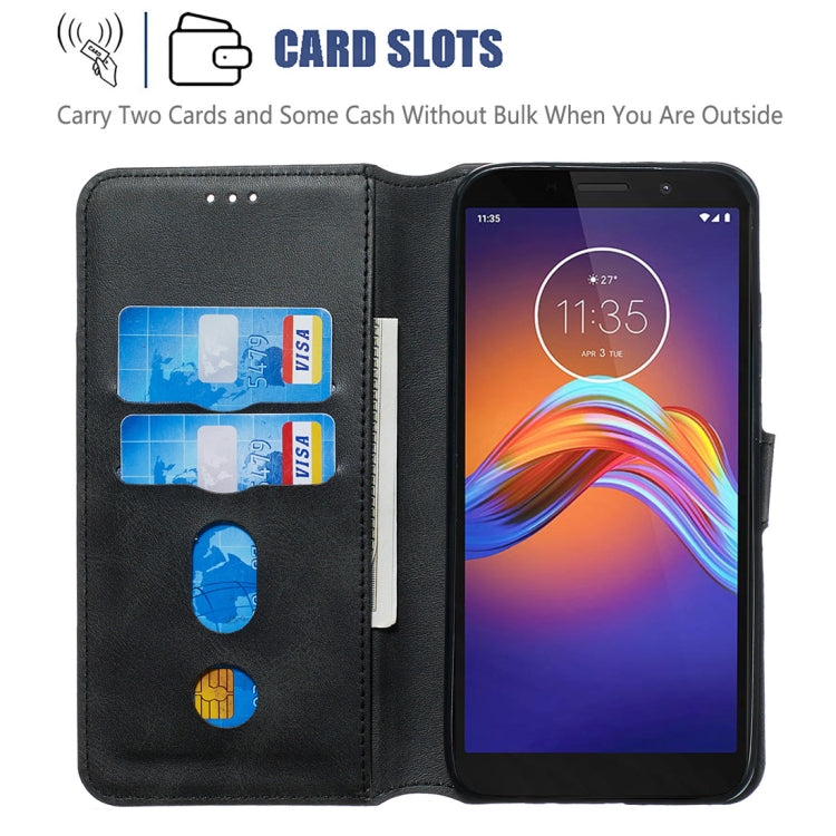 For Motorola Moto E6 Play Classic Calf Texture Horizontal Flip PU Leather Case, with Holder & Card Slots & Wallet