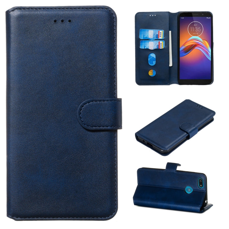 For Motorola Moto E6 Play Classic Calf Texture Horizontal Flip PU Leather Case, with Holder & Card Slots & Wallet