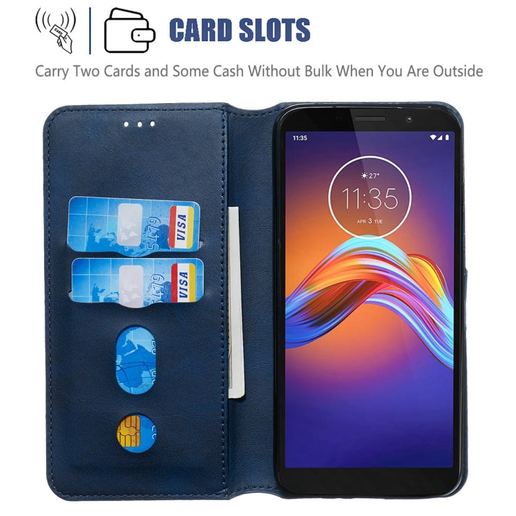 For Motorola Moto E6 Play Classic Calf Texture Horizontal Flip PU Leather Case, with Holder & Card Slots & Wallet