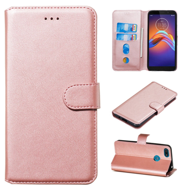 For Motorola Moto E6 Play Classic Calf Texture Horizontal Flip PU Leather Case, with Holder & Card Slots & Wallet