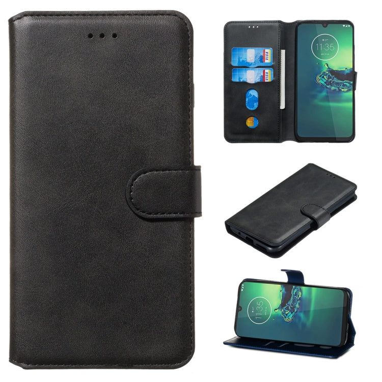 For Motorola Moto G8 Plus Classic Calf Texture Horizontal Flip PU Leather Case, with Holder & Card Slots & Wallet