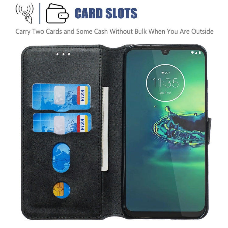 For Motorola Moto G8 Plus Classic Calf Texture Horizontal Flip PU Leather Case, with Holder & Card Slots & Wallet