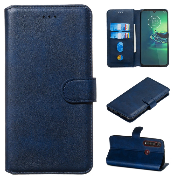 For Motorola Moto G8 Plus Classic Calf Texture Horizontal Flip PU Leather Case, with Holder & Card Slots & Wallet